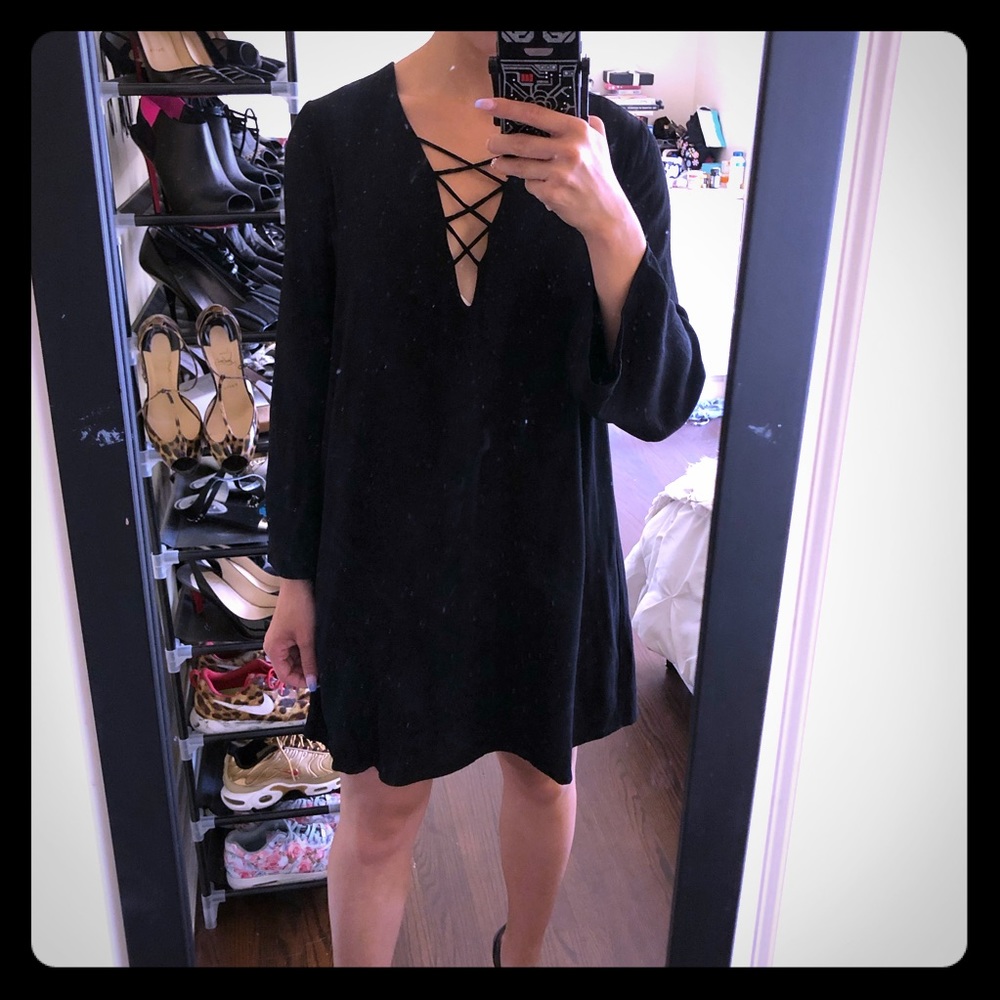 Astr (Nordstrom) Dress with Lace Up Detail